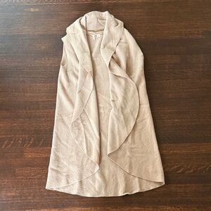 Sleeveless Tan Drapey Cardigan